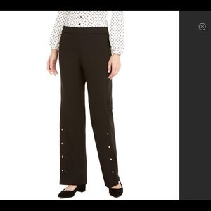 Alfani Women's Riveted Wide-Leg Pants Black Size Large